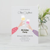 Invitation Fête d'anniversaire en verre (Debout devant)