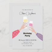 Invitation Fête d'anniversaire en verre (Devant / Derrière)