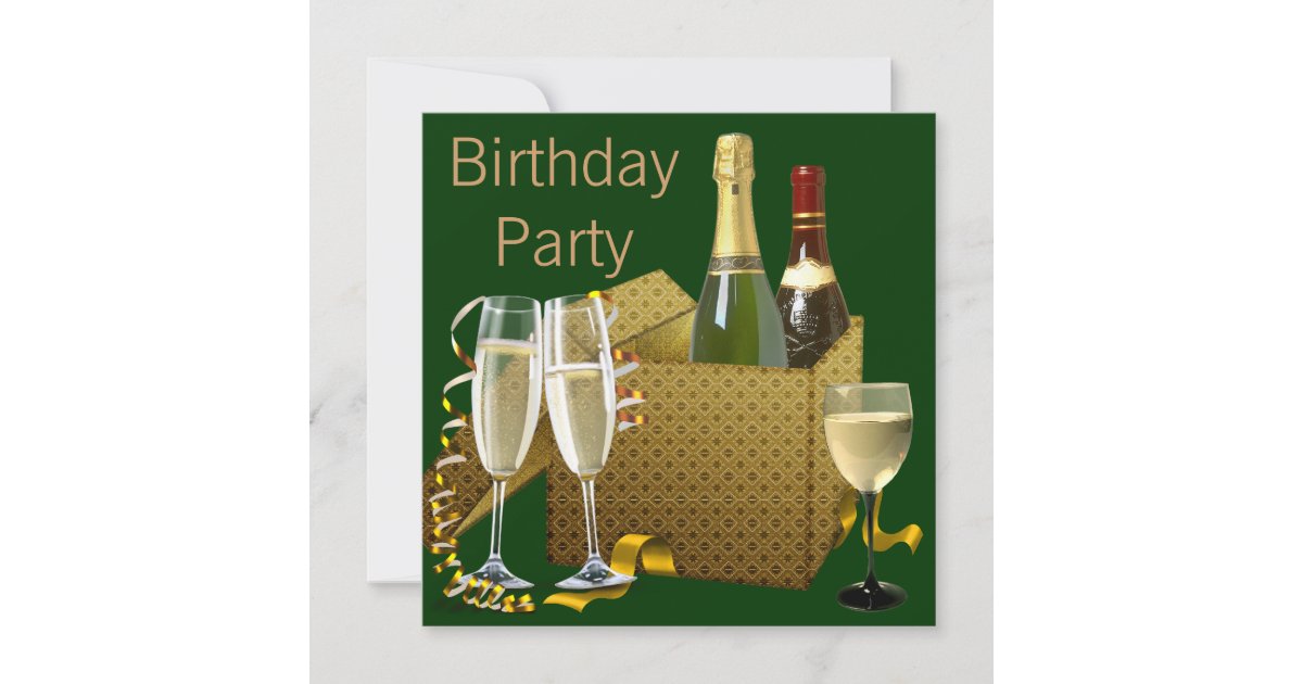 Invitation Fete D Anniversaire En Verre De Vin De Champagne Zazzle Be