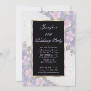 Invitation Fête d'anniversaire encadrée de fleurs à Rose Corn