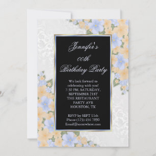 Invitation Fête d'anniversaire encadrée de fleurs de coin ble