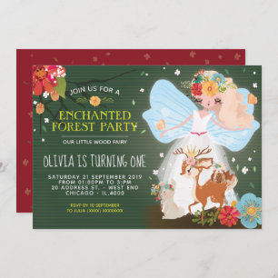 Invitation Fête d'anniversaire Enchanted Forest Fairy