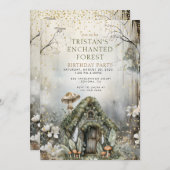 Invitation Fête d'anniversaire Enchanted Forest Kid (Devant / Derrière)