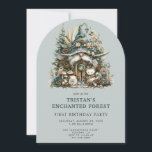 Invitation Fête d'anniversaire Enchanted Forest Kid<br><div class="desc">Une invitation magique à l'anniversaire de la forêt enchantée pour une petite fille ou un garçon fête d'anniversaire, avec un gnome de forêt enchanté et des animaux de bois sur une invitation à la forme voûtée. Personnaliser pour tout enfant d'âge. Disponible en version imprimée, en téléchargement numérique à envoyer sur...</div>