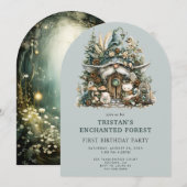 Invitation Fête d'anniversaire Enchanted Forest Kid (Devant / Derrière)