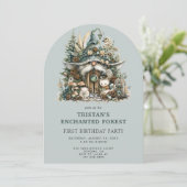 Invitation Fête d'anniversaire Enchanted Forest Kid (Debout devant)