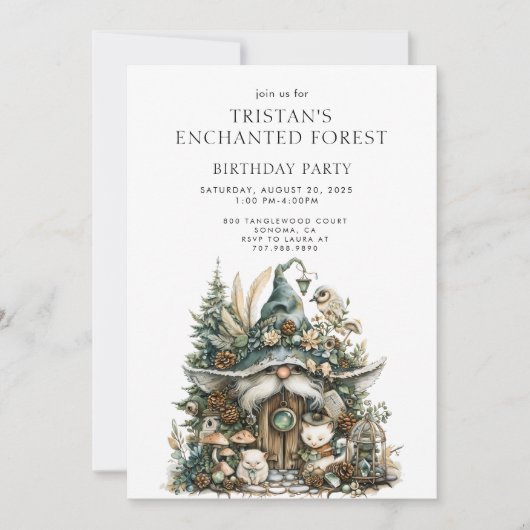 Invitation Fête d'anniversaire Enchanted Forest Kid (Devant)
