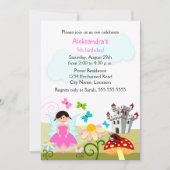 Invitation Fête d'anniversaire enchantée par les fées (Devant)