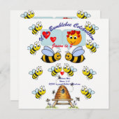 Invitation fête d'anniversaire enfant bumblebee (Devant / Derrière)
