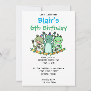Invitation Fête d'anniversaire enfant drôle grenouille person