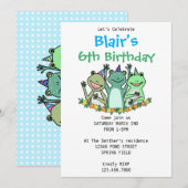 Invitation Fête d'anniversaire enfant Grenouille Drôle Person (Devant / Derrière)