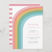 Invitation Fête d'anniversaire enfant Over the Rainbow Lumine (Devant / Derrière)