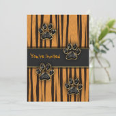 Invitation Fête d'anniversaire enfant Patte de Tigre (Debout devant)