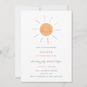 Invitation Fête d'anniversaire enfant Rayons de arc-en-ciel p (Devant)