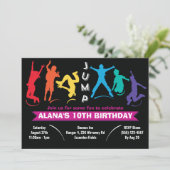 Invitation Fête d'anniversaire Enfants Saut Arc-en-ciel Tramp (Debout devant)