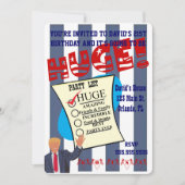 Invitation Fête d'anniversaire énorme de Trump, un jalon énor (Devant)