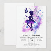 Invitation Fête d'anniversaire envoûtante pour les enfants (Devant / Derrière)