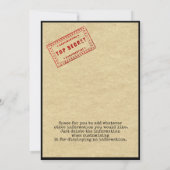 Invitation Fête d'anniversaire espion (Dos)