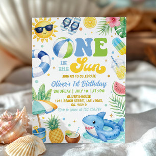 Invitation Fête d'anniversaire estivale au bord de la piscine