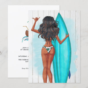 Invitation Fête d'anniversaire estivale rustique sur la plage