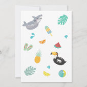 Invitation Fête d'anniversaire estivale Tropical Splash Pad (Dos)
