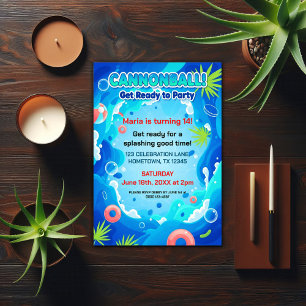 Invitation Fête d'anniversaire estivale tropicale au bord de 
