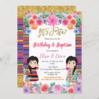 Fête d'anniversaire et baptême pour les jumelles