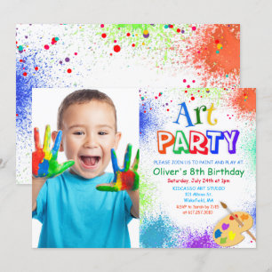 Invitation fête d'anniversaire et peinture pour to