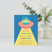 Invitation Fête d'anniversaire extraterrestre colorée dans l' (Debout devant)
