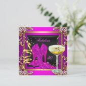 Invitation Fête d'anniversaire fabuleuse 30 ans or rose (Debout devant)