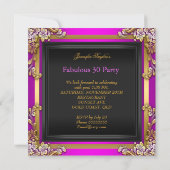 Invitation Fête d'anniversaire fabuleuse 30 ans or rose (Dos)