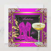 Invitation Fête d'anniversaire fabuleuse 30 ans or rose (Devant)