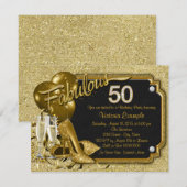 Invitation Fête d'anniversaire fabuleuse 50 ans d'une femme (Devant / Derrière)