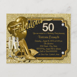 Invitation Fête d'anniversaire fabuleuse 50 ans d'une femme