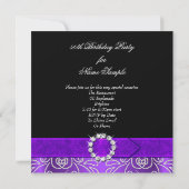 Invitation Fête d'anniversaire fabuleuse 50 Diamant Pourpre (Dos)