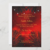 Invitation Fête d'anniversaire fabuleuse à 50 ans Robe rouge (Dos)