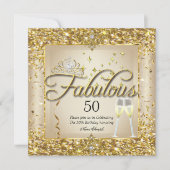 Invitation Fête d'anniversaire fabuleuse avec du Champagne do (Devant)