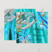 Invitation Fête d'anniversaire fabuleuse avec masques Thème b (Devant / Derrière)