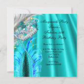 Invitation Fête d'anniversaire fabuleuse avec masques Thème b (Dos)