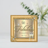 Invitation Fête d'anniversaire fabuleuse Champagne doré (Debout devant)