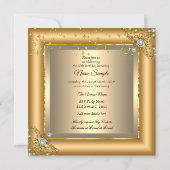 Invitation Fête d'anniversaire fabuleuse Champagne doré (Dos)