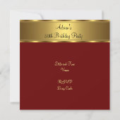 Invitation Fête d'anniversaire fabuleuse de 50 ans rouge fonc (Dos)