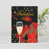 Invitation Fête d'anniversaire fabuleuse de diva aux paillett (Debout devant)