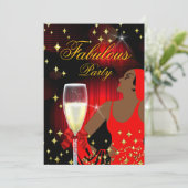 Invitation Fête d'anniversaire fabuleuse de diva aux paillett (Debout devant)