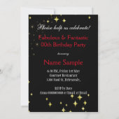 Invitation Fête d'anniversaire fabuleuse de diva aux paillett (Dos)
