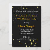 Invitation Fête d'anniversaire fabuleuse de diva rose paillet (Dos)