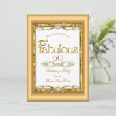 Invitation Fête d'anniversaire fabuleuse or blanc diamant (Debout devant)
