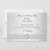 Invitation Fête d'anniversaire fabuleuse perle diamant blanc (Dos)