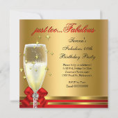 Invitation Fête d'anniversaire fabuleuse rouge noir or (Dos)