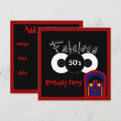 Invitation Fête d'anniversaire Fabuleux 50's (Devant / Derrière)